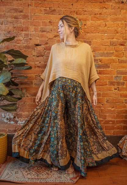 Hippie Boho Wide Leg Patchwork Pants
