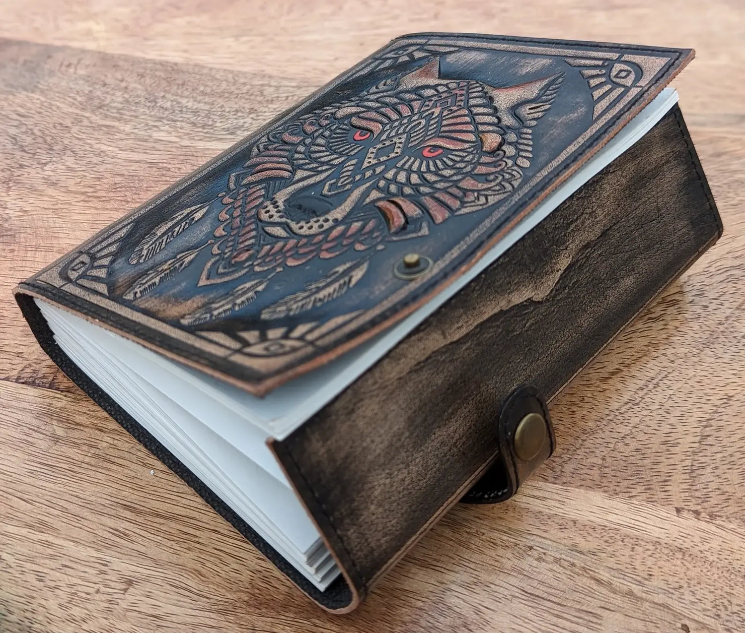 Wolf Embossed Leather Journal