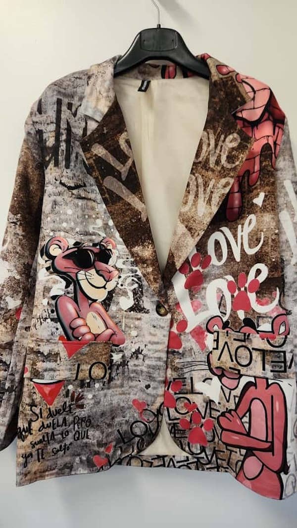 Graffiti Love Street-Art Print Blazer