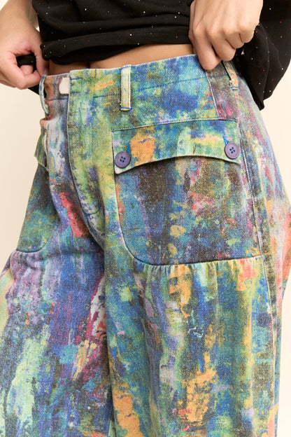 PRINTED DENIM PANT