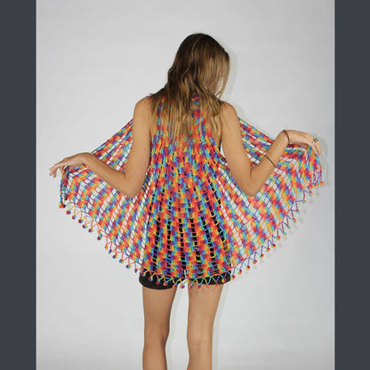 Cotton Crochet Vest w/ Bobbles