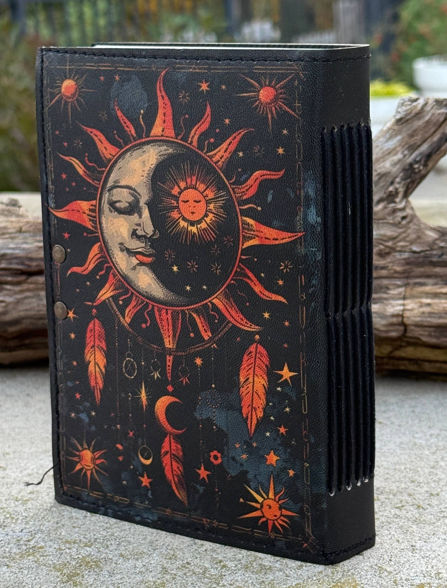 Leather Journal Celestial Sun Moon