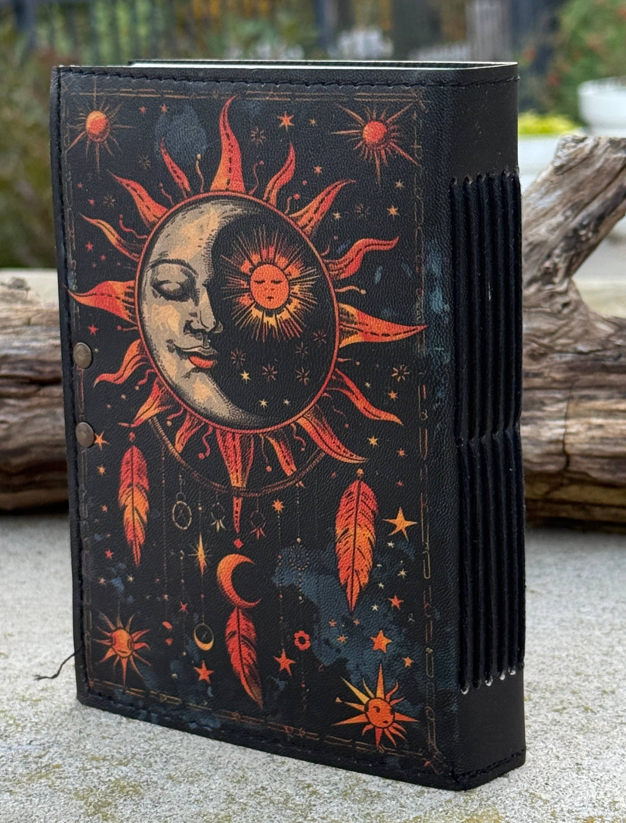 Leather Journal Celestial Sun Moon