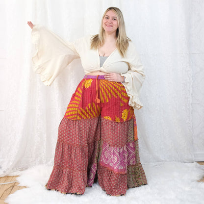 Kantha Tiered Reversible Pant with Pockets
