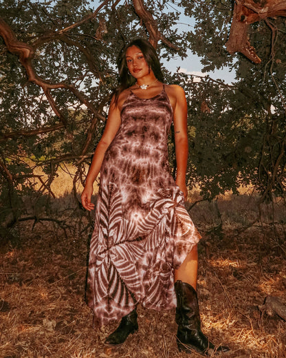 Hippie Boho Maxi Flowy Tie Dye Dress
