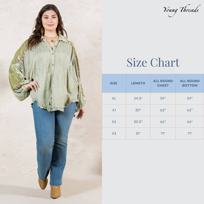Bohemian Elegance: Stonewashed Rayon Top