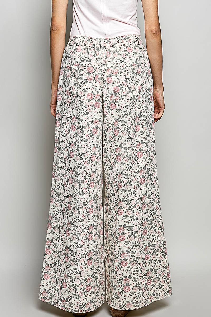 Vintage Elastic Band High Rise Wide Pants