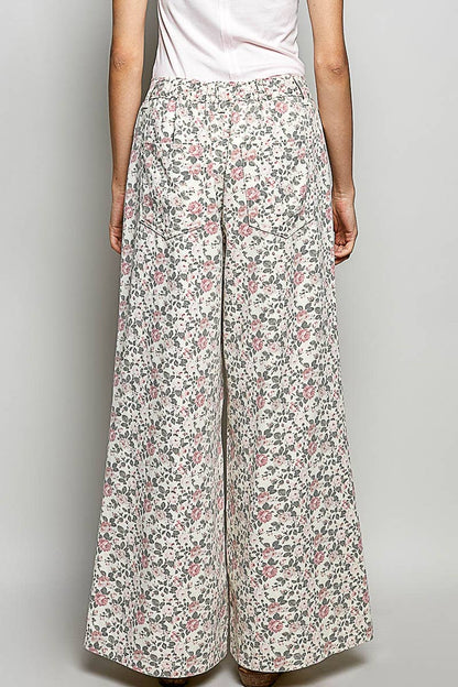 Vintage Elastic Band High Rise Wide Pants