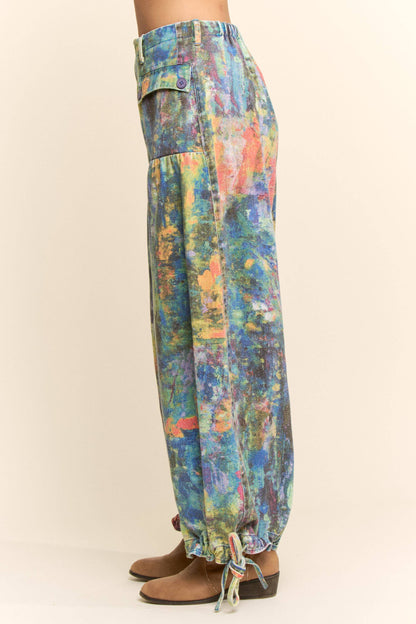 PRINTED DENIM PANT