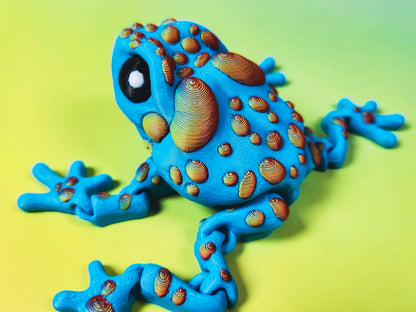 Medium Blue Dart Frog with Rainbow Spots