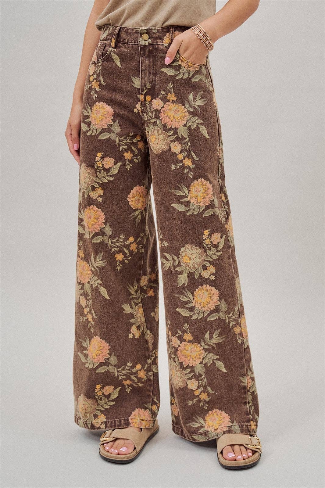 Vintage Botanical High-Rise Wide Leg Denim