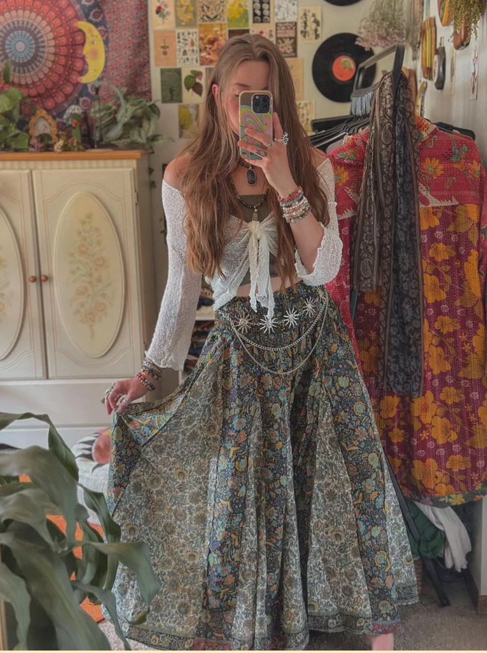Hippie Boho Wide Leg Patchwork Pants