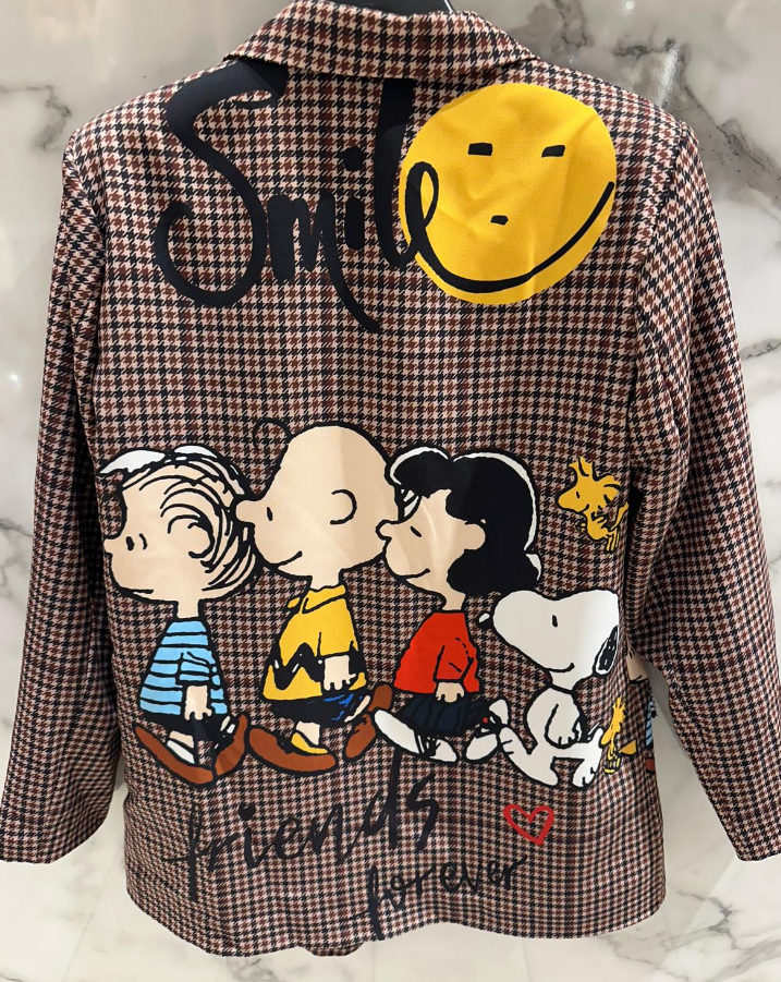 Italian Brown " SNOOPY" Print Blazer