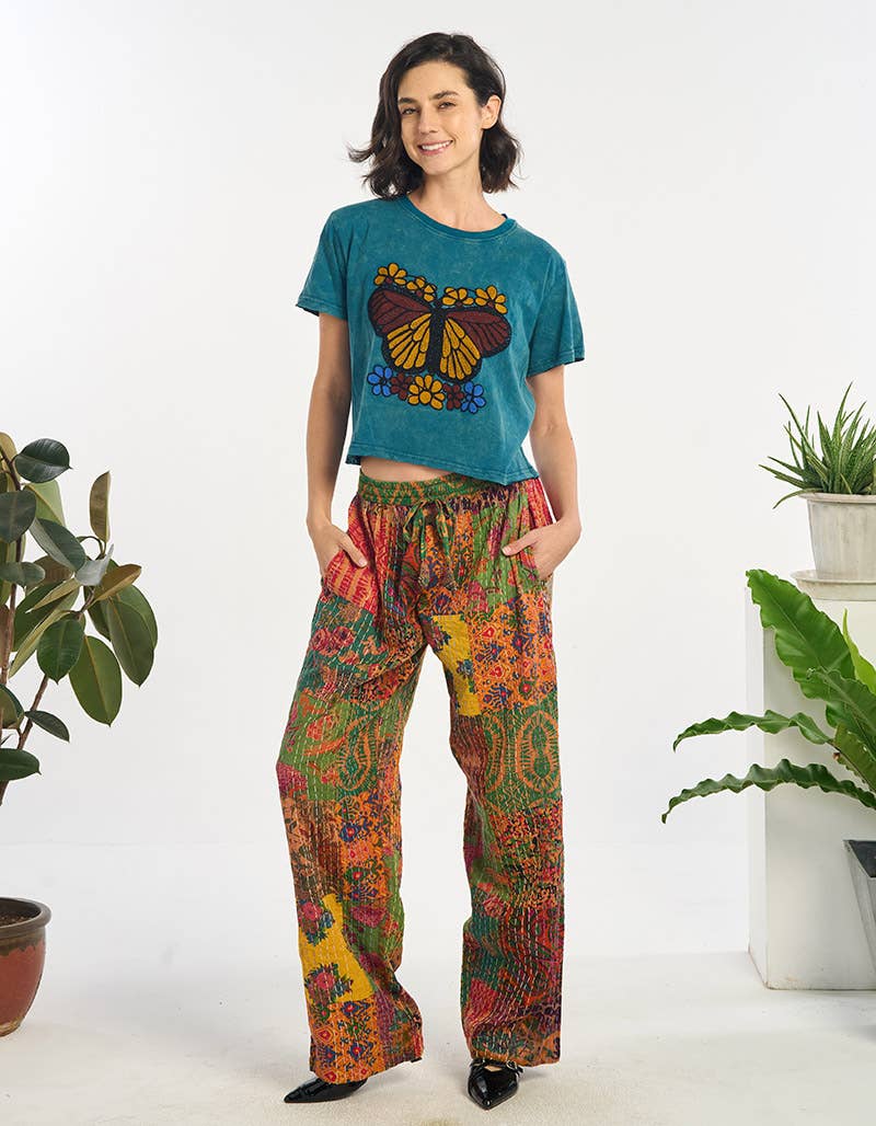 Cotton Patchwork Pant