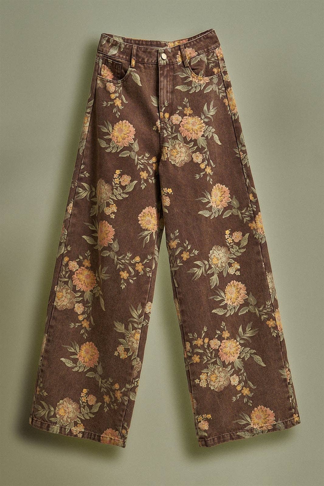 Vintage Botanical High-Rise Wide Leg Denim