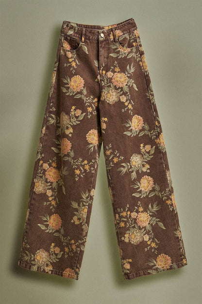 Vintage Botanical High-Rise Wide Leg Denim