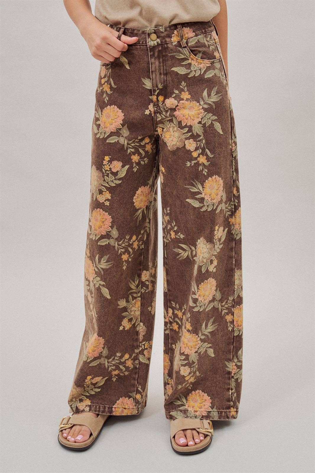 Vintage Botanical High-Rise Wide Leg Denim