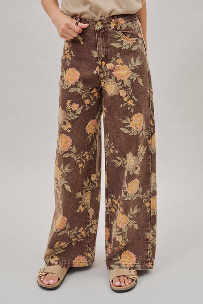 Vintage Botanical High-Rise Wide Leg Denim