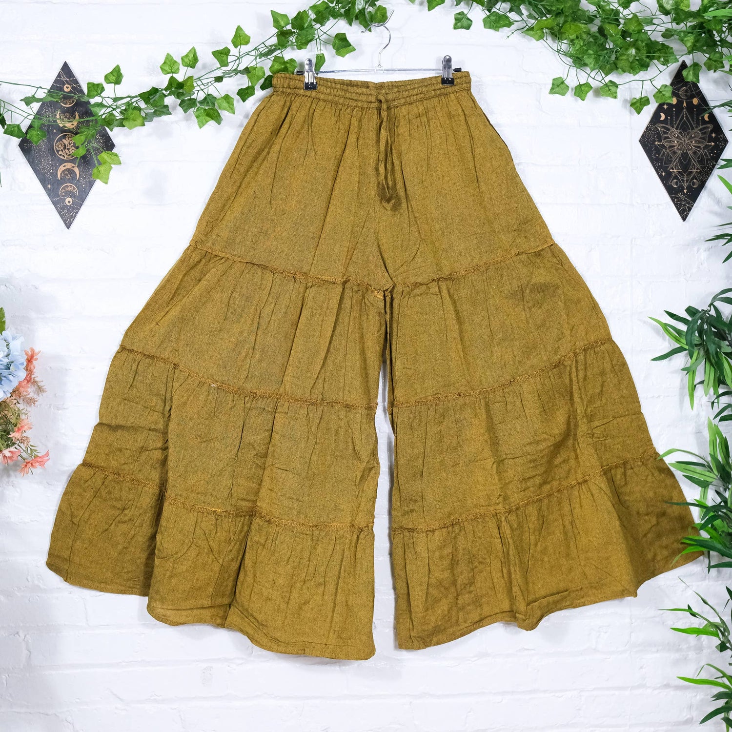 Cotton Flowy Boho Tiered Pant with Pockets
