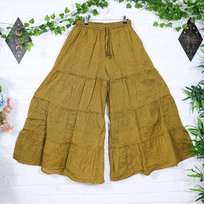 Cotton Flowy Boho Tiered Pant with Pockets