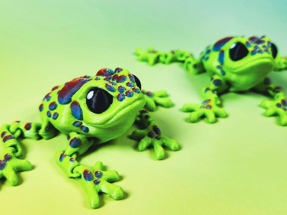 Small Green Dart Frog with Rainbow Spots
