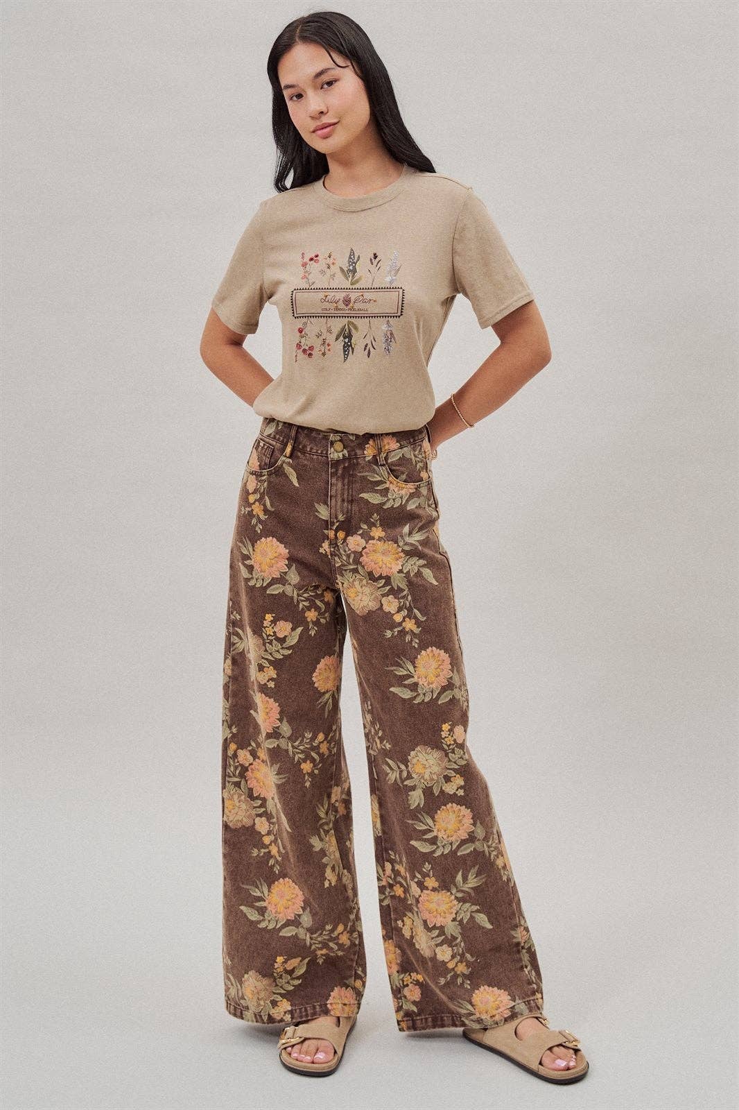 Vintage Botanical High-Rise Wide Leg Denim