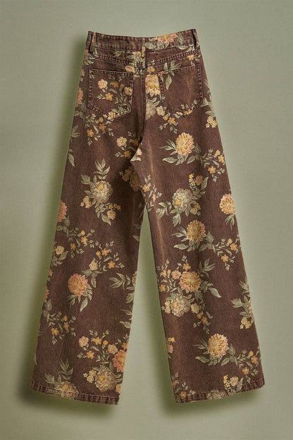 Vintage Botanical High-Rise Wide Leg Denim
