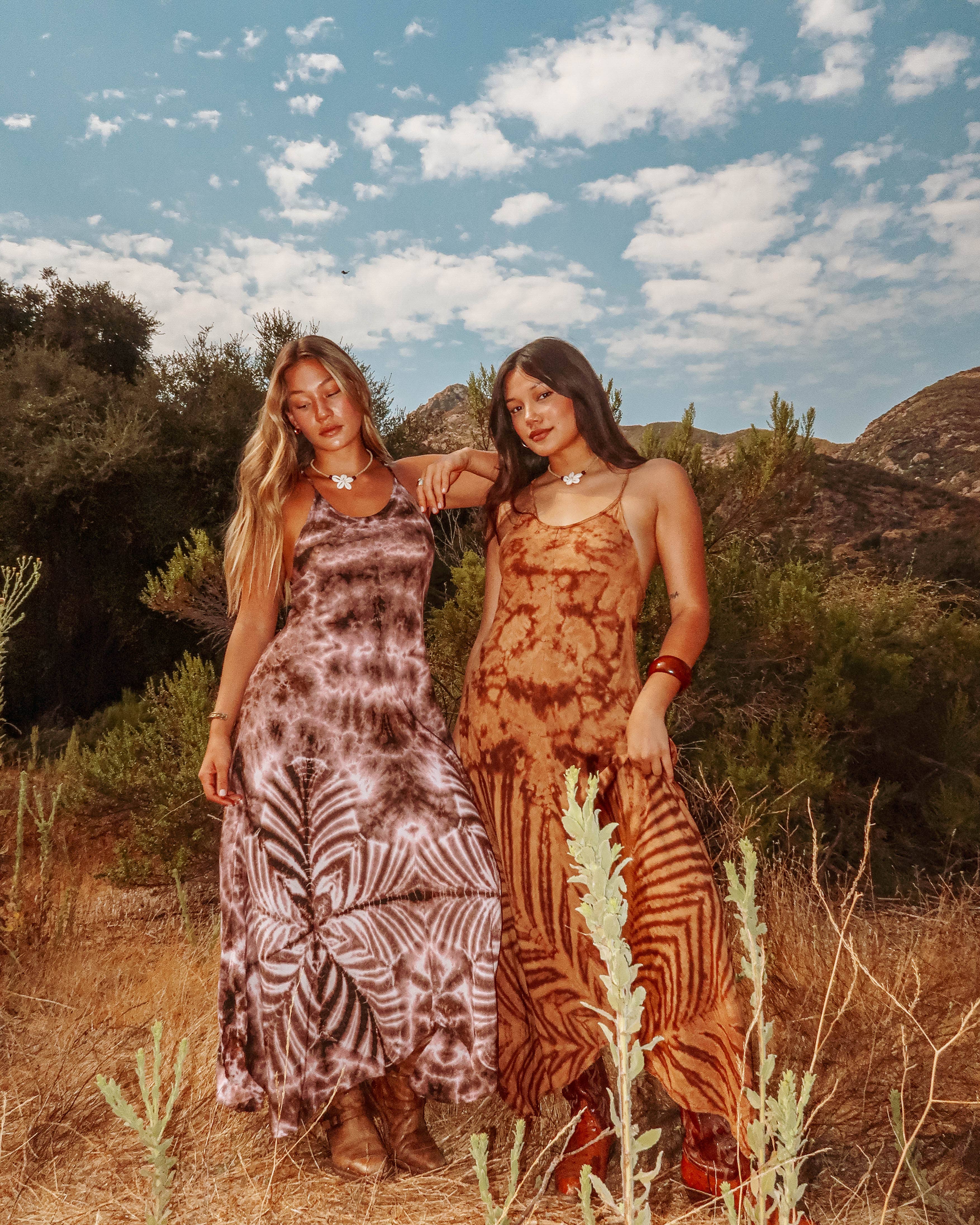 Hippie Boho Maxi Flowy Tie Dye Dress Regular One Size