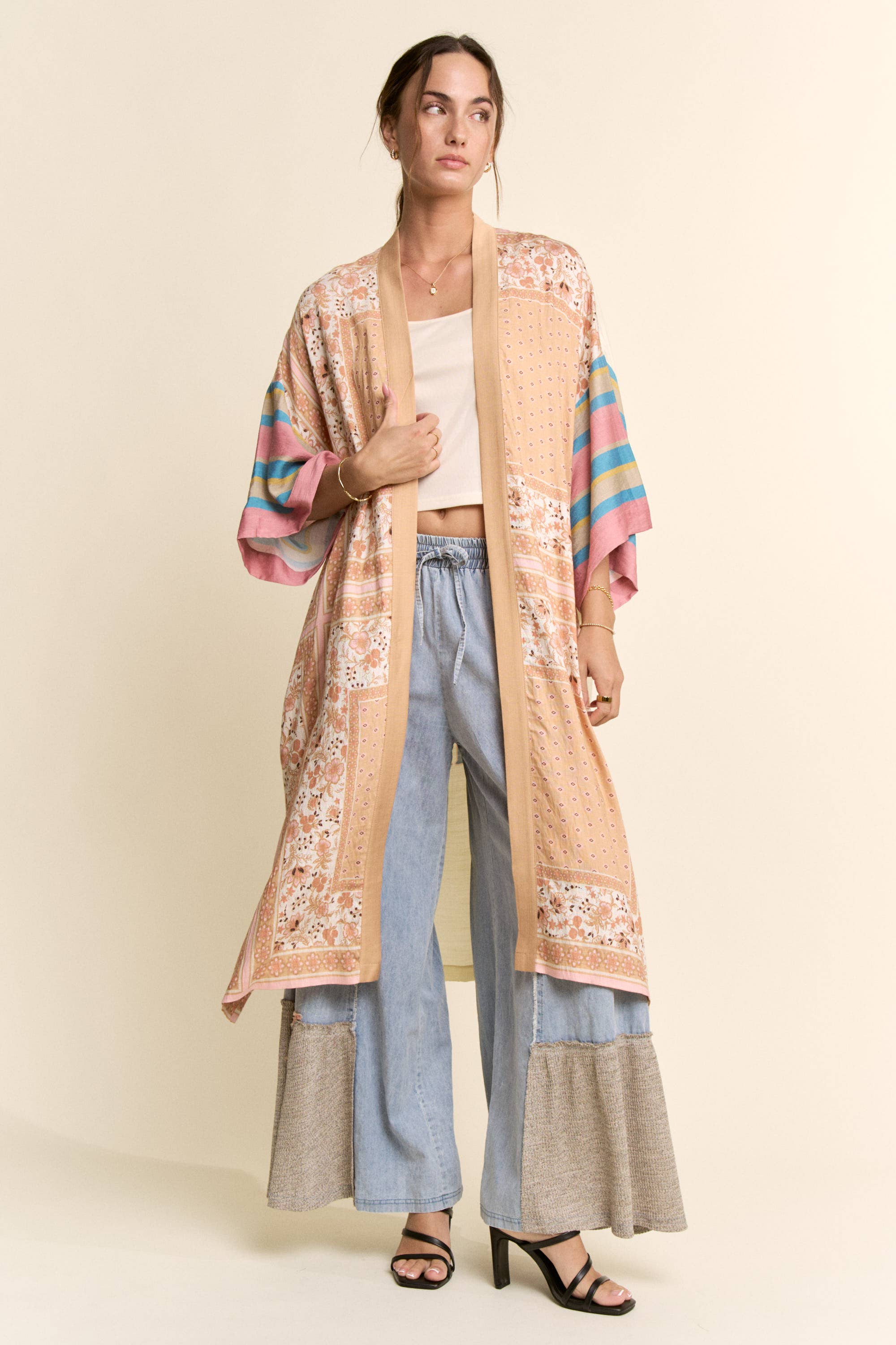 Whimsy Cat Printed Kimono