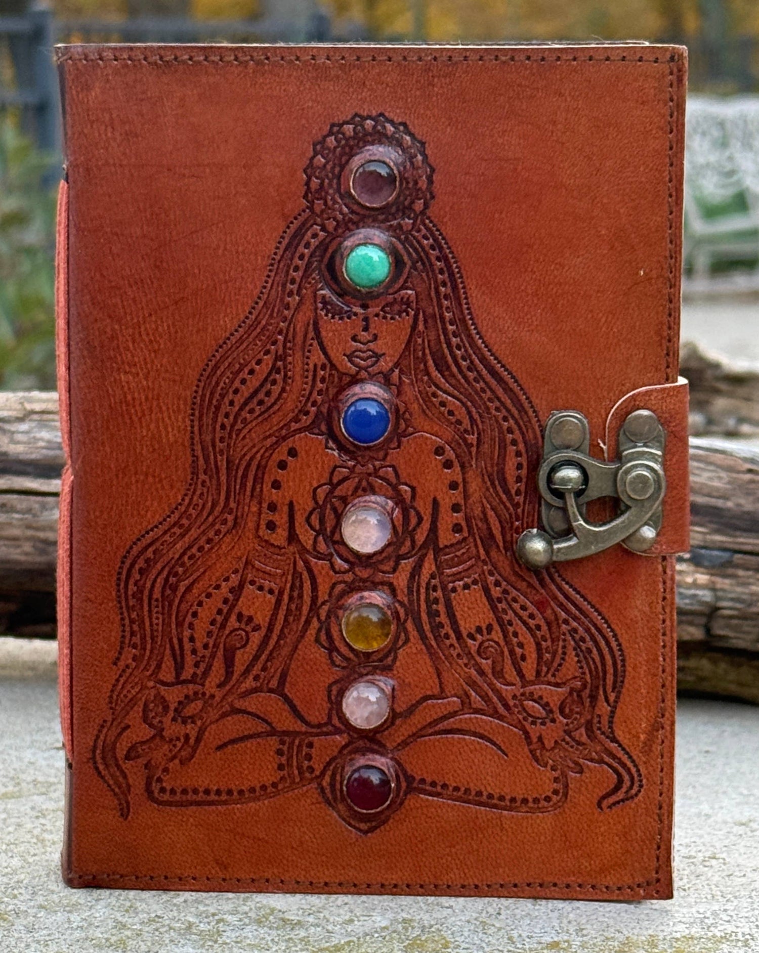 7 Chakras Vintage Leather Journal