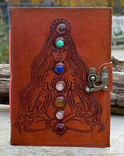 7 Chakras Vintage Leather Journal
