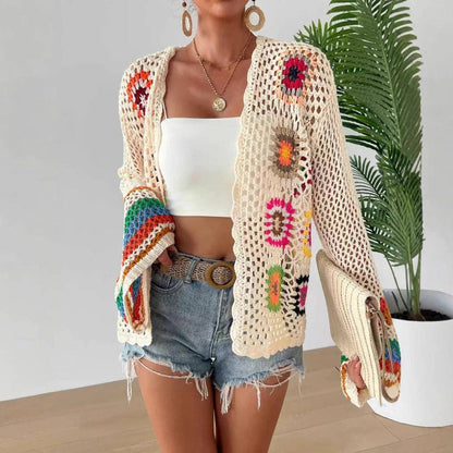 Crosa - Bohemian Rainbow Crochet Cardigan