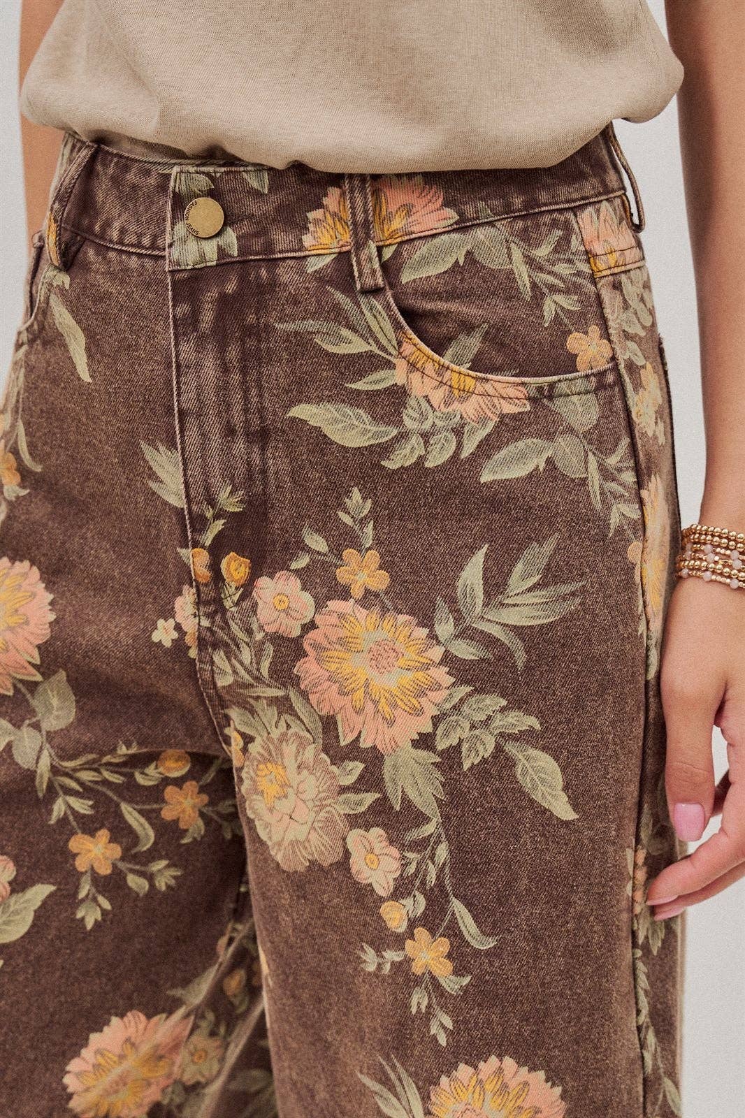 Vintage Botanical High-Rise Wide Leg Denim