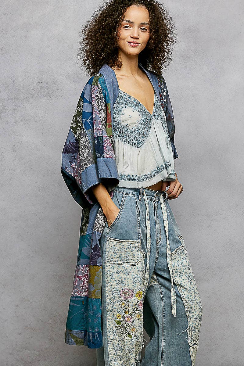 Long Sleeve Patch Vintage Cardigan