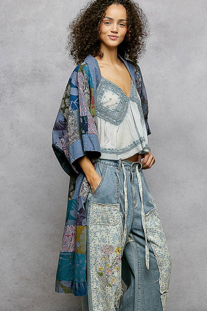 Long Sleeve Patch Vintage Cardigan