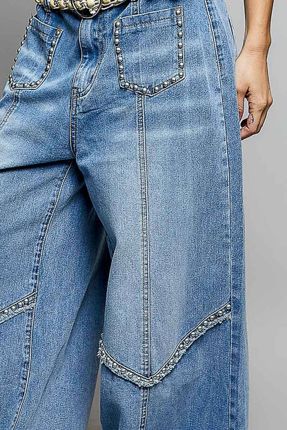 Vintage Elastic Band High Rise Wide Pants