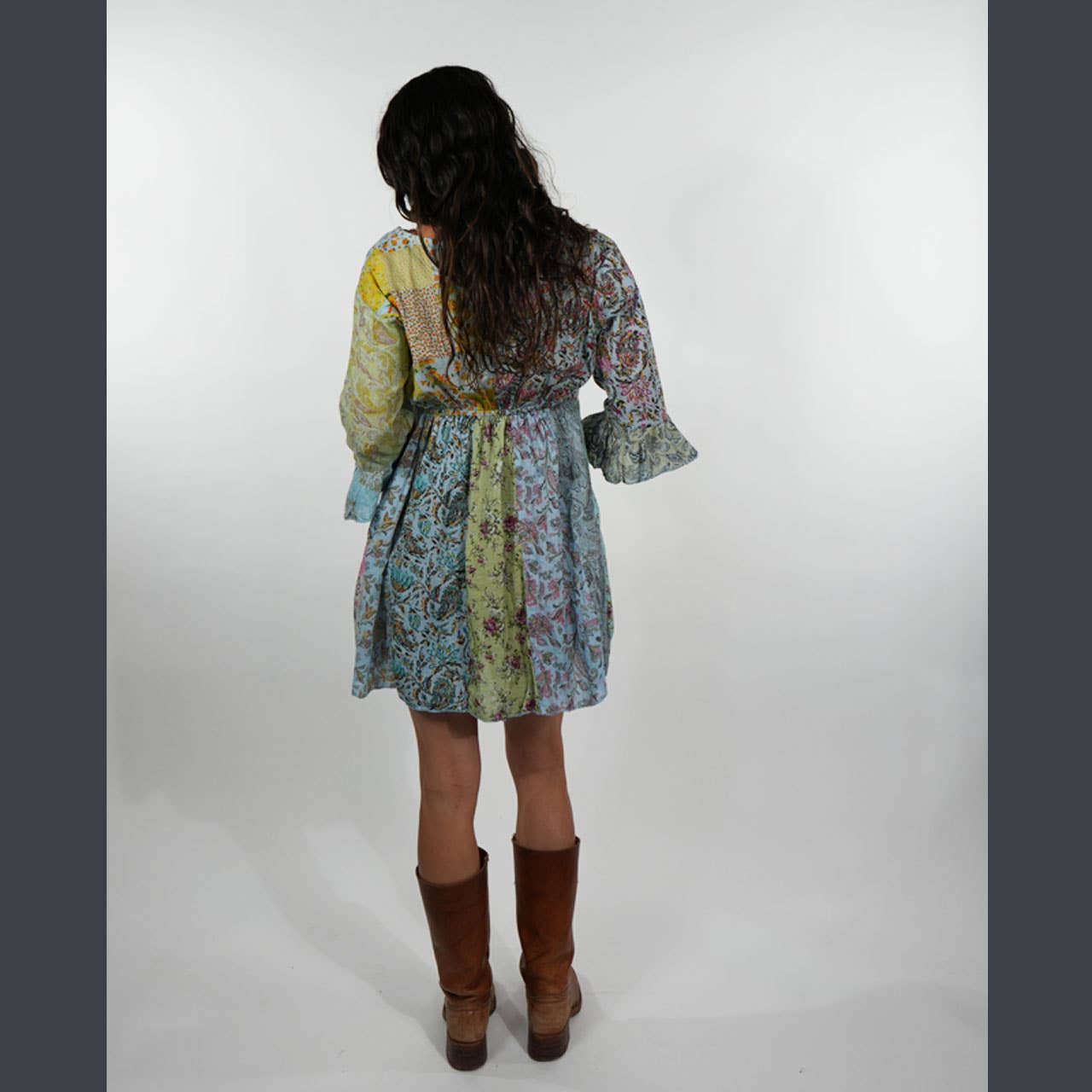 Floral Patchwork 1/2 Sleeve Kurtha Top