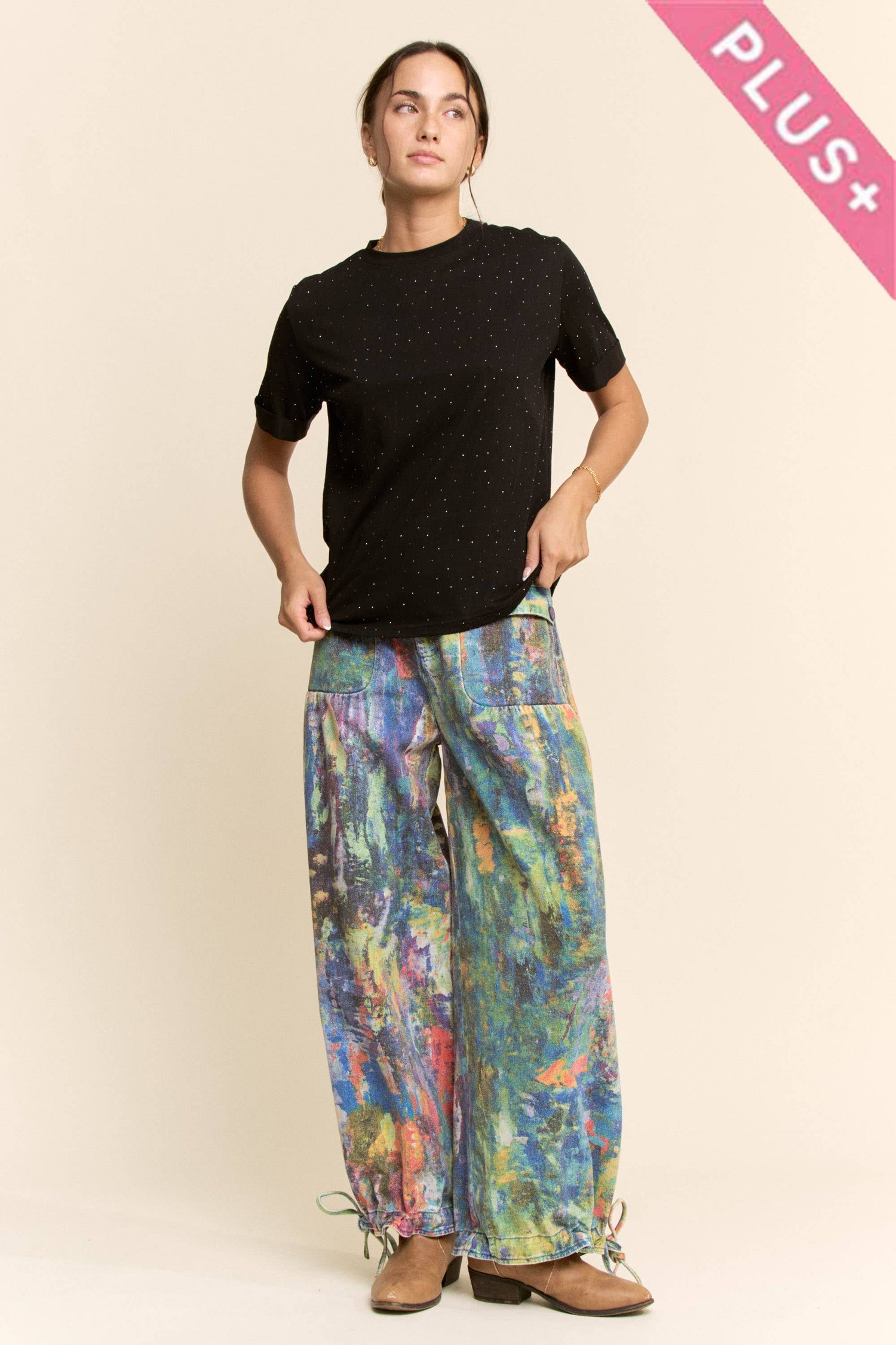 PRINTED DENIM PANT