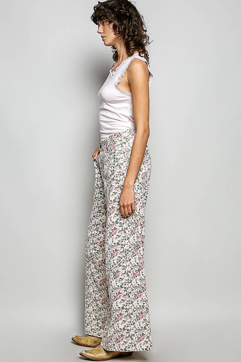 Vintage Elastic Band High Rise Wide Pants