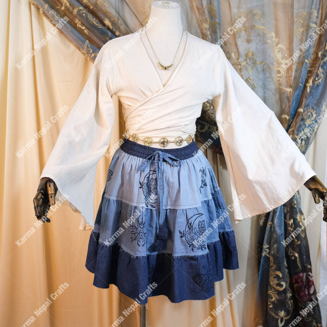 Patchwork Mini Skort with Pockets