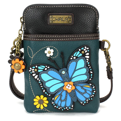 Cellphone Crossbody - Blue Butterfly