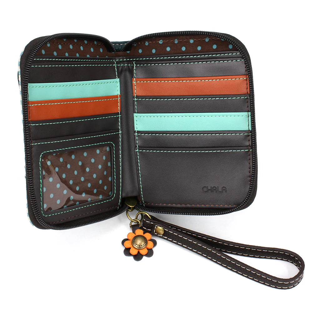 Zip Around Wallet - Blue Butterfly