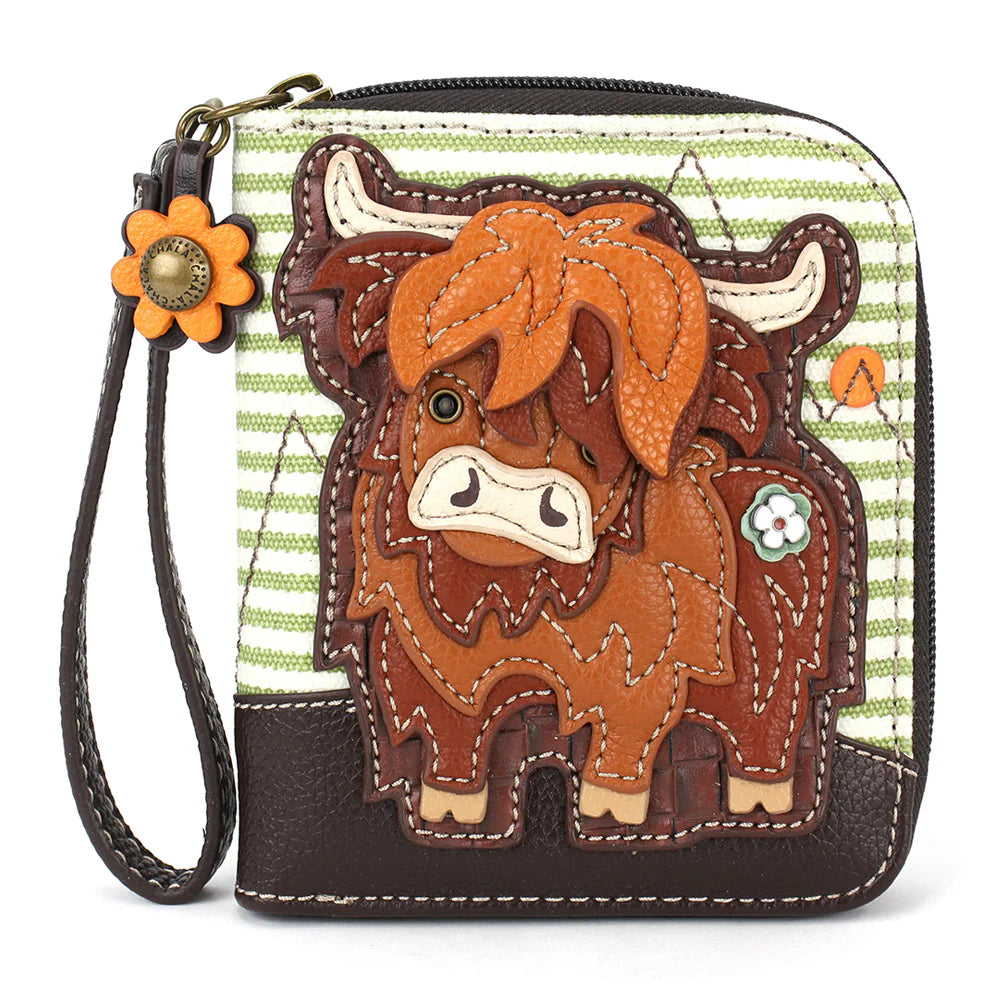 Zip Around Wallet - Highland Cow