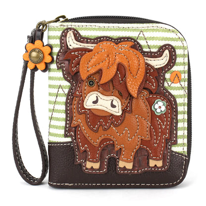 Zip Around Wallet - Highland Cow
