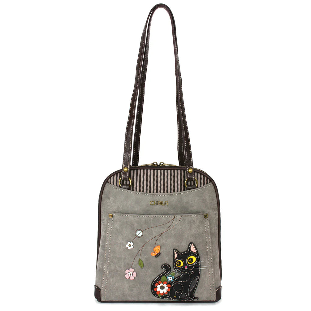 Convertible Backpack Purse - Black Cat