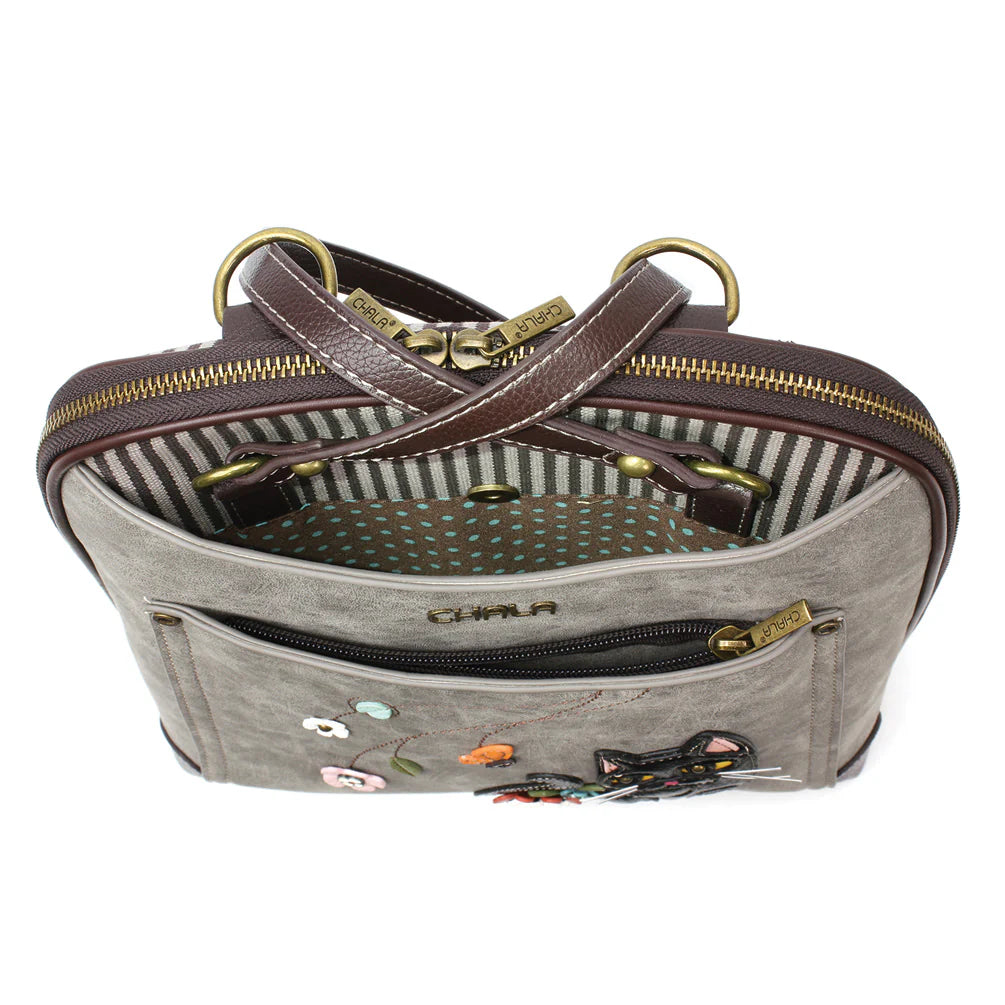 Convertible Backpack Purse - Black Cat