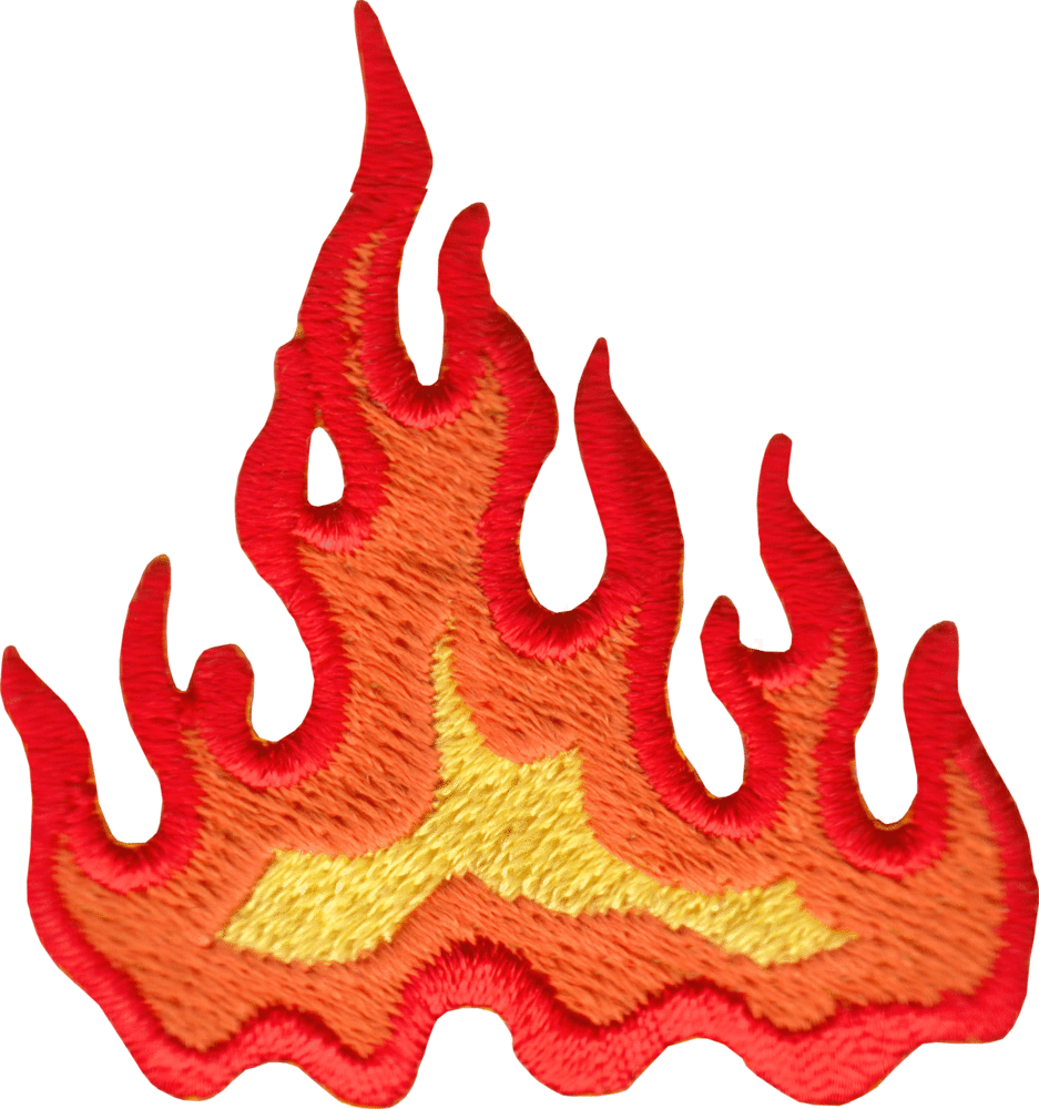 2" Patch - Flame - Red, Orange And Yellow Fire Heat Flames
