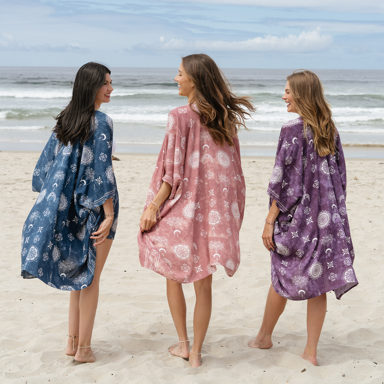 Dusty Rose Lotus Moon Kimono