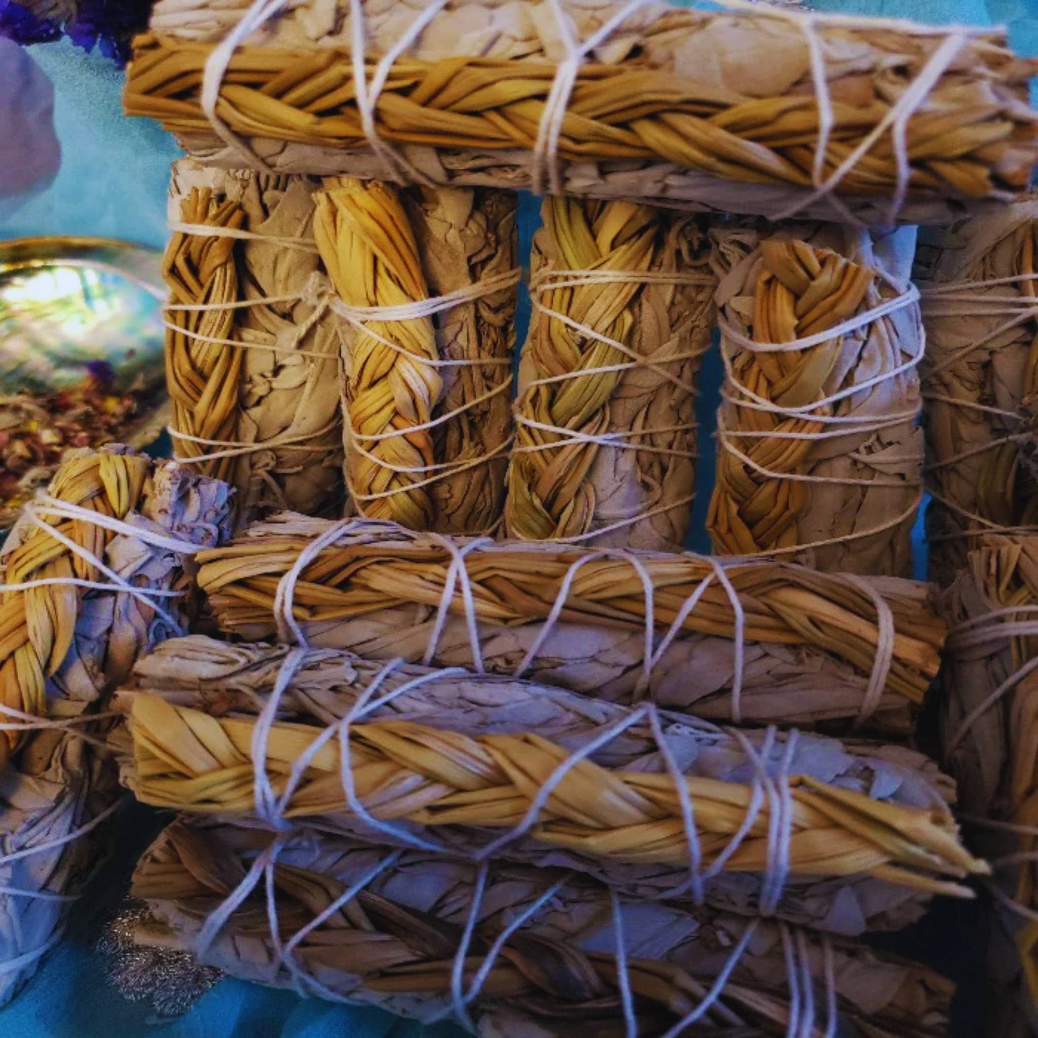 Sweet Grass &amp; White Sage 4" Smudge Sticks