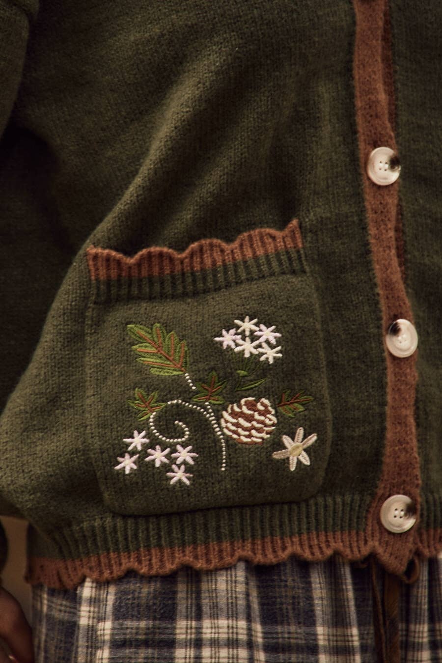 Soft Knit Cardigan: FOREST GREEN / L